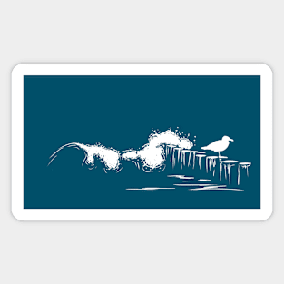 Breaking Wave, Groynes & Seagull Magnet